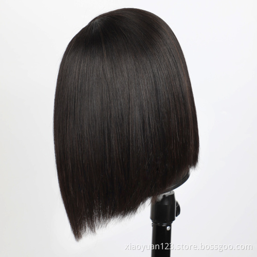 cheap straight ombre brown packaging pixie cut closure with highlights bob headband black women front Full lace human hair wigs